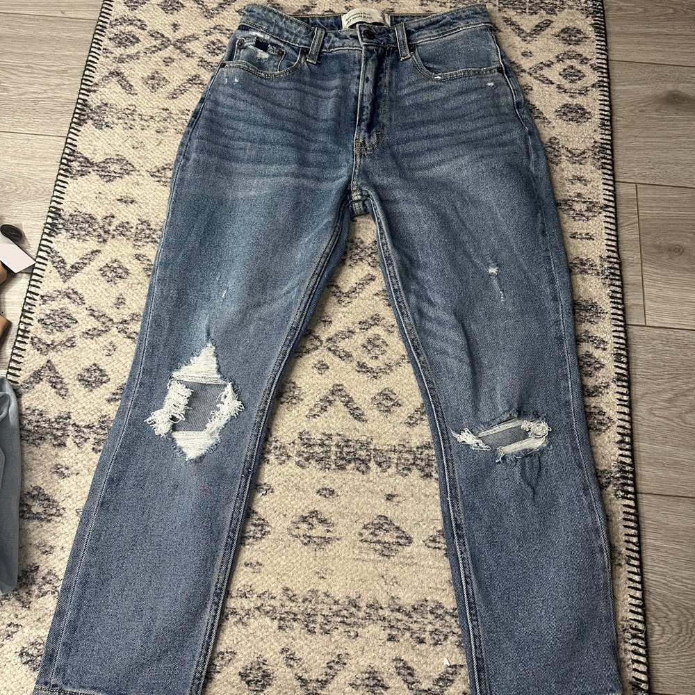 Abercrombie & Fitch Blue Distressed Women Jeans